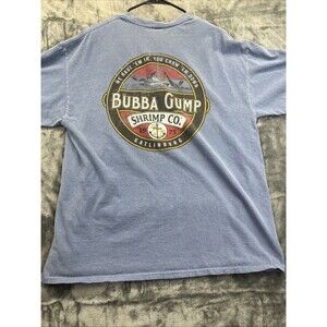 Forrest Gump Bubba Gump Shrimp Co Mens XL Blue Graphic T Shirt Gatlinburg TN